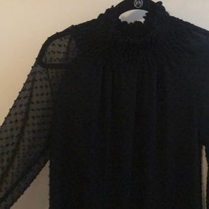 Zara Swiss dot high neck dress